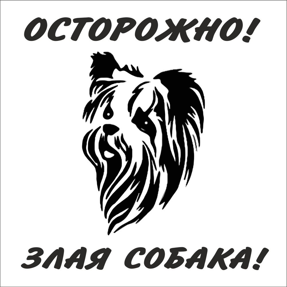 Табличка "Осторожно злая собака, болонка" 200*200мм. #1