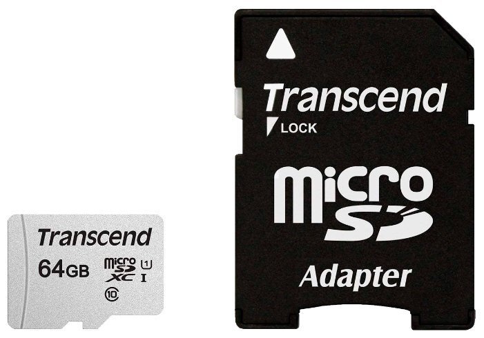 Флеш карта microSD 64GB Transcend microSDXC Class 10 UHS-I U1, (SD адаптер), TLC #1