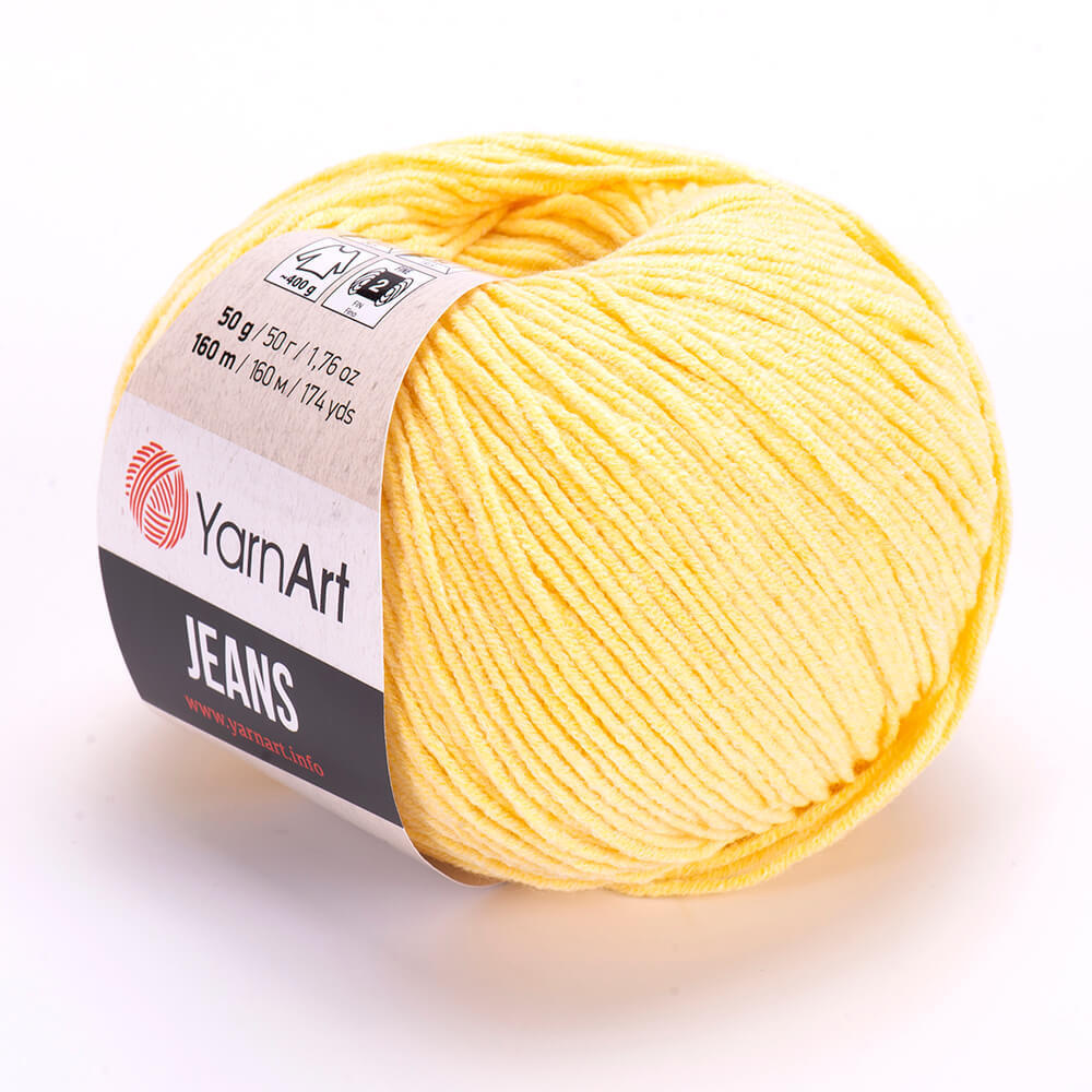 Пряжа Yarn-Art Jeans, 5 мотков (160м, 50гр), цвет 88 Светло-желтый #1