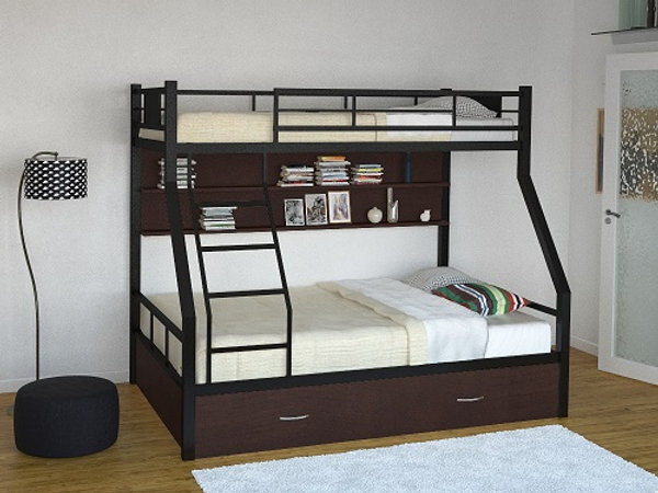 Двухъярусная кровать, 199х126х156 см, коричневый #1