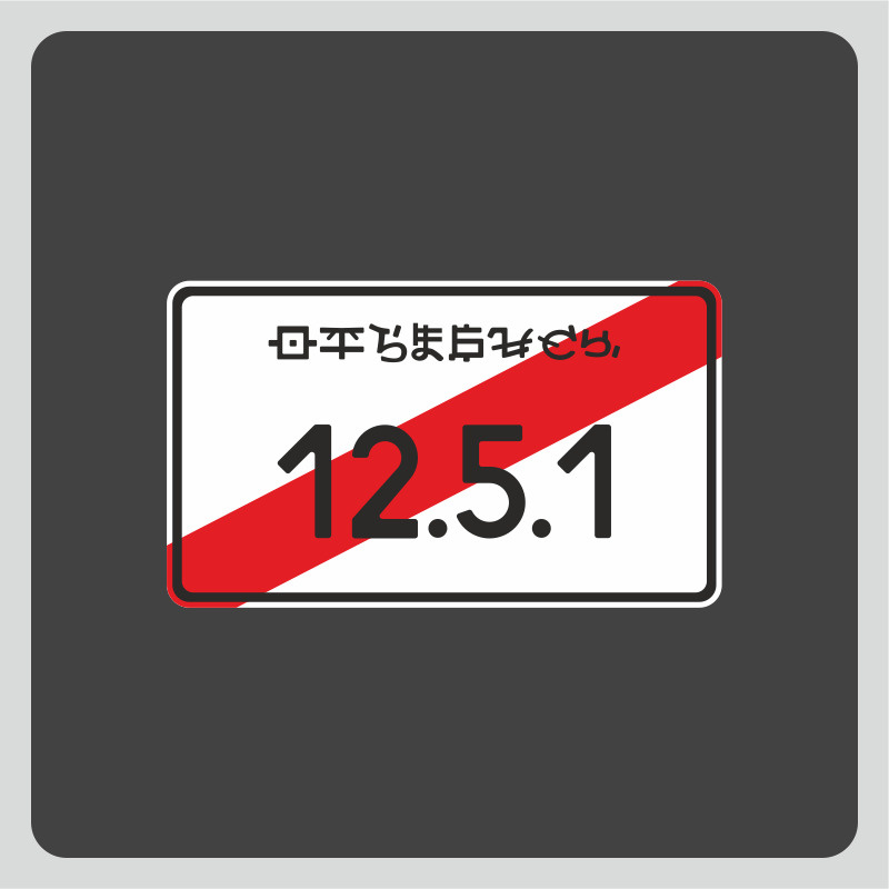 Наклейка на авто "Японский номер 12.5.1 v.1" 29х17 см. #1