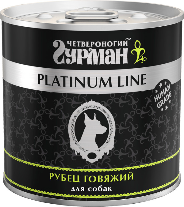 Корм для собак Четвероногий ГУРМАН Platinum line рубец говяжий в желе 240г  #1