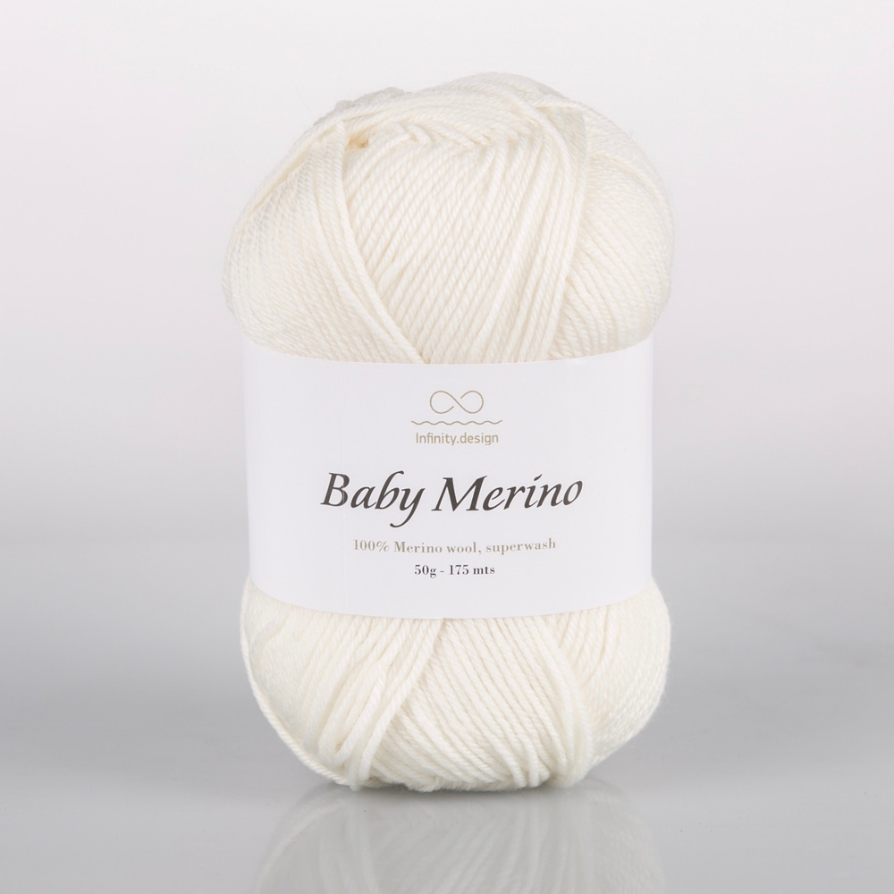 Пряжа для вязания Infinity Design Baby Merino (1002 White) 2 мотка #1