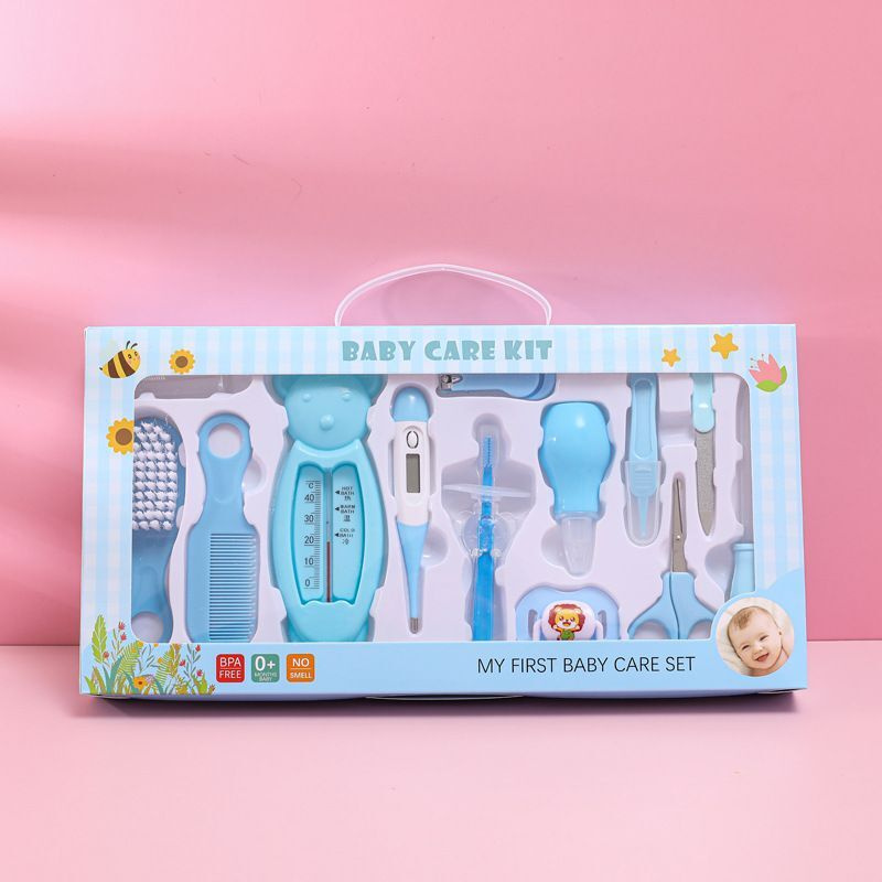Набор для ухода за новорожденным Baby Care Kit, 13 предметов, голубой  #1