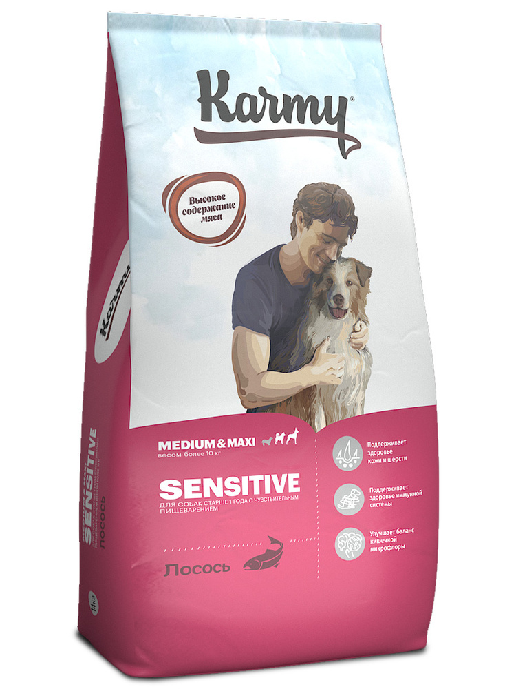 KARMY для собак SENSITIVE MEDIUM & MAXI 14 кг. Карми для собак средних и крупных пород с чувствительным #1