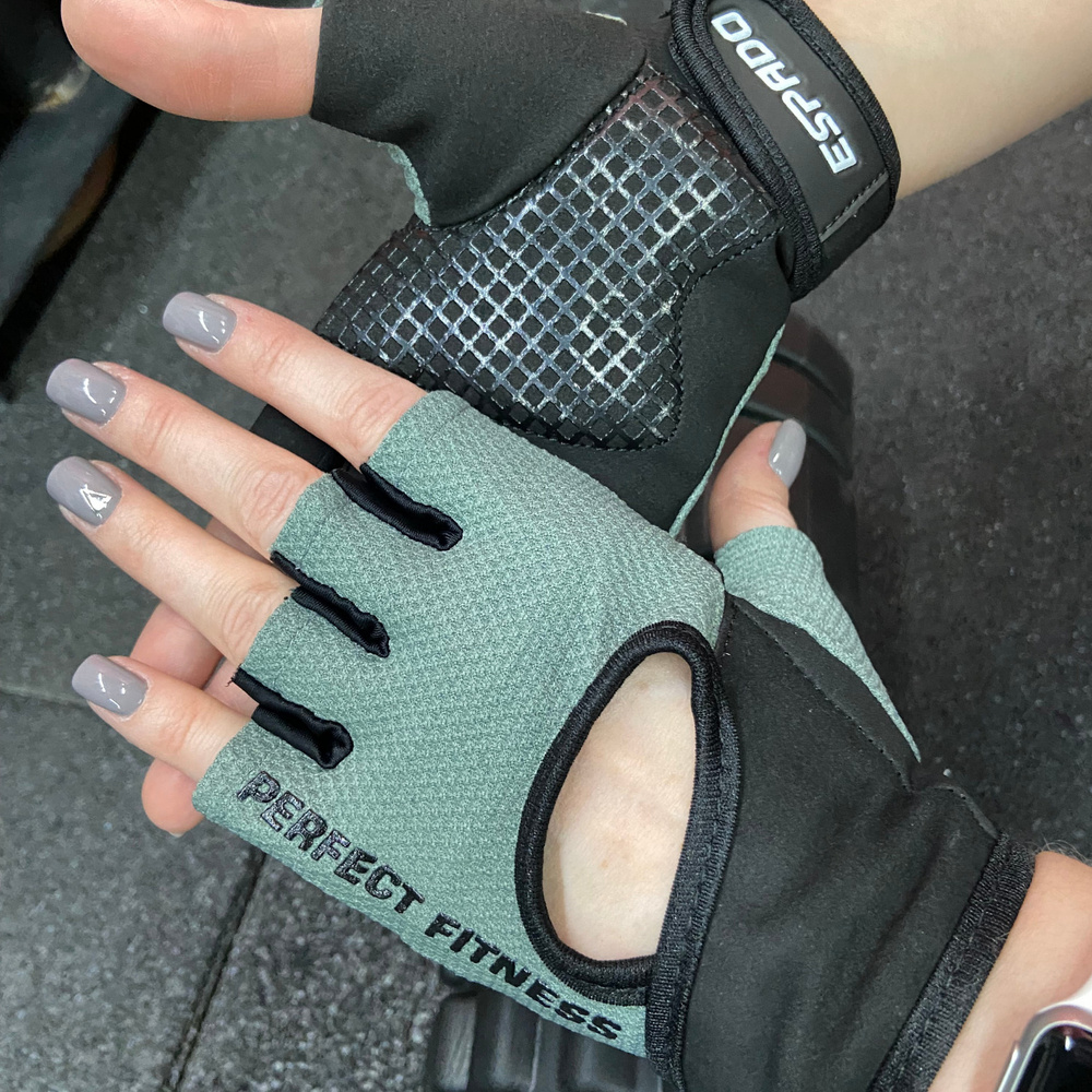 Перчатки для фитнеса Espado, ESD002, серый, S, для занятий спортом велоперчатки женские без пальцев  #1
