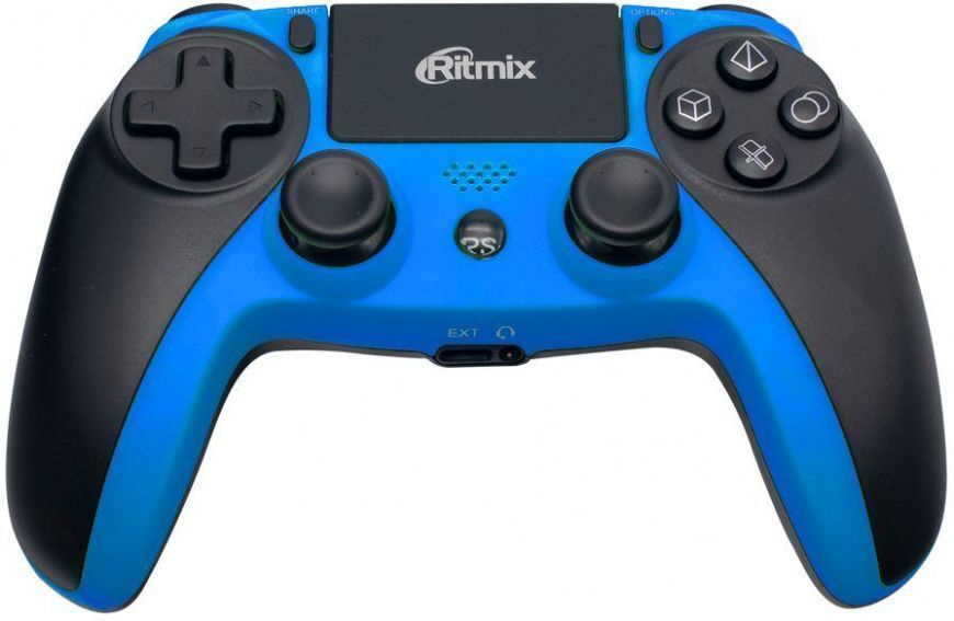 Ritmix Геймпад беспроводной/проводной (GP-063BTH) Bluetooth Черный/Синий (PS3/PS4/PC/iOS/Android), черный #1