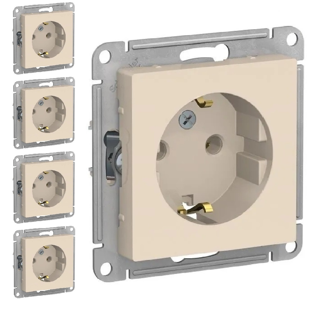 Розетка Schneider Electric (Шнайдер Электрик) AtlasDesign (Атлас Дизайн) ATN000243 с заземлением, 16А, #1