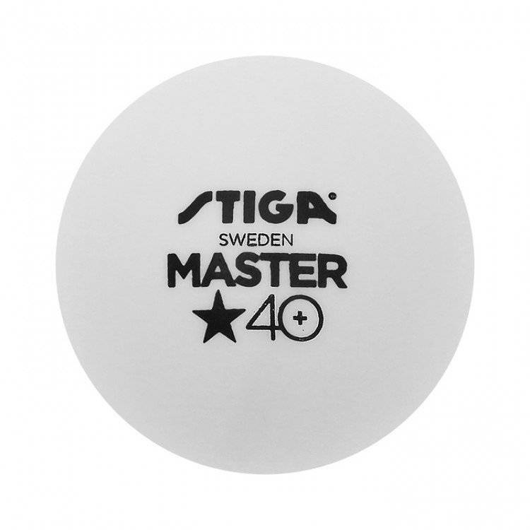 Мячи для настольного тенниса Stiga Master ABS 1* 1111-2410-06, диаметр 40+мм., 6шт., белый  #1