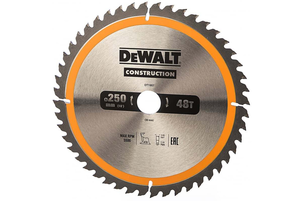 Пильный диск CONSTRUCT (250х30 мм; 48 ATB) DEWALT DT1957 #1