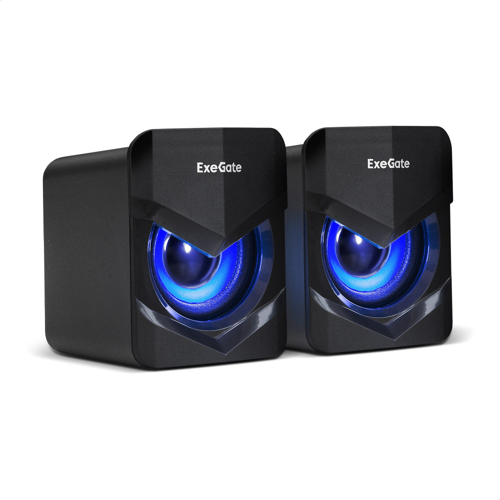 Акустическая система 2.0 ExeGate Accord 200 (питание USB, 2х3Вт (6Вт RMS), 60-20000Гц,цвет черный, синяя #1