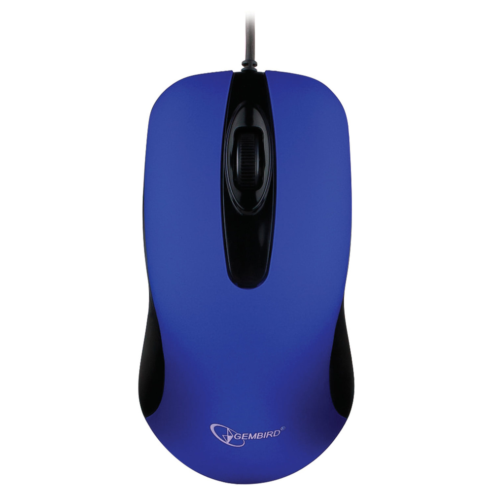 Мышь проводная Gembird бесшумная, USB, 2 кнопки, 1 колесо-кнопка, синяя MOP-400-B  #1