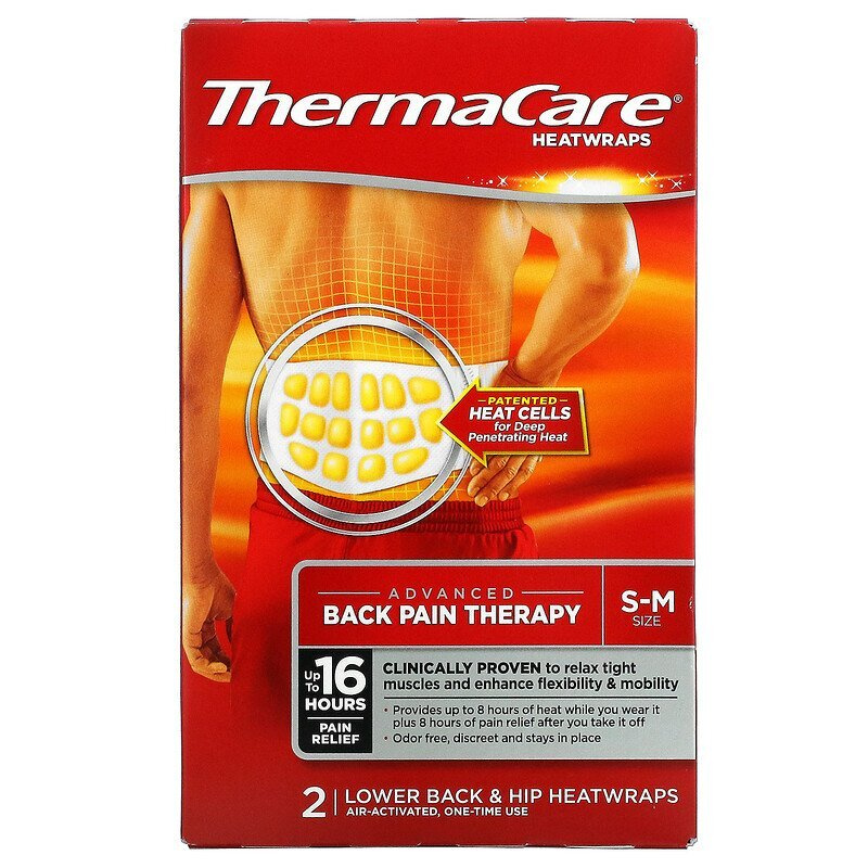 ThermaCare, Размер SM, 2 тепловых обертывания для нижней части спины и бедер / для расслабления напряженных #1