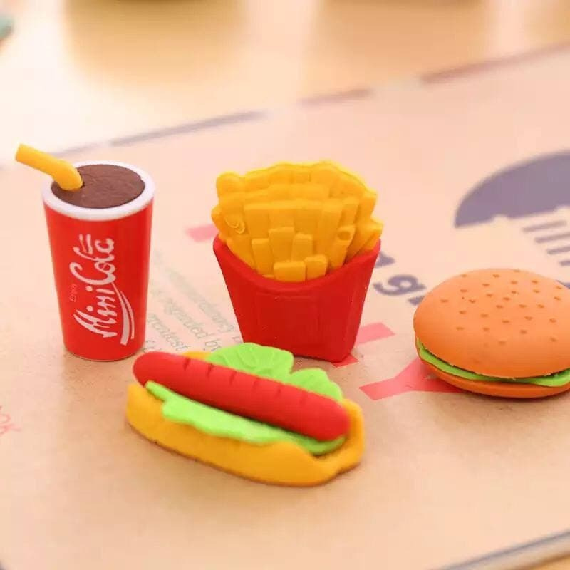 Ластики набор-еда: гамбургер, картофель фри, кока-кола, сэндвич  #1