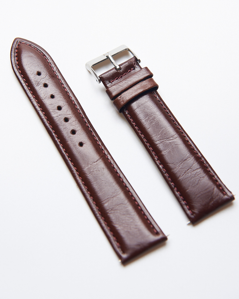 Ремешок для часов кожа 20 мм Nagata Leather ( КОРИЧНЕВЫЙ )+2 шпильки  #1