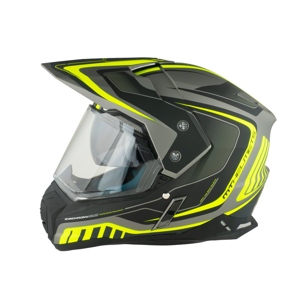 Шлем MT SYNCHRONY Duo Sport Tourer (M, Matt Titanium Fluor Yellow) #1