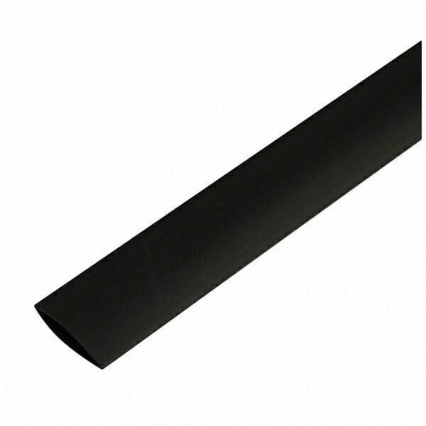 Трубка термоусадочная черная с клеевым слоем 6,4/2,2 мм - 5 метров  #1