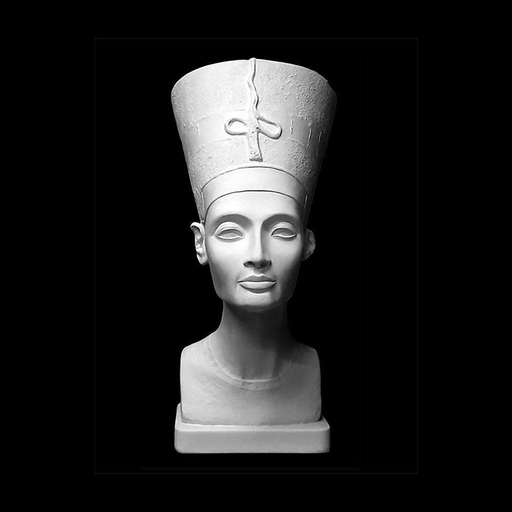 Бюст Нефертити в головном уборе, пособие гипсовое учебное 24х37х51  #1