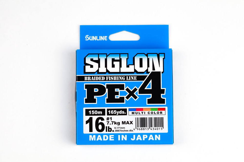 SUNLINE Плетеный шнур SIGLON PE х4 Мультиколор 150м. # 1,0 (0,17мм) 7,7 кг  #1