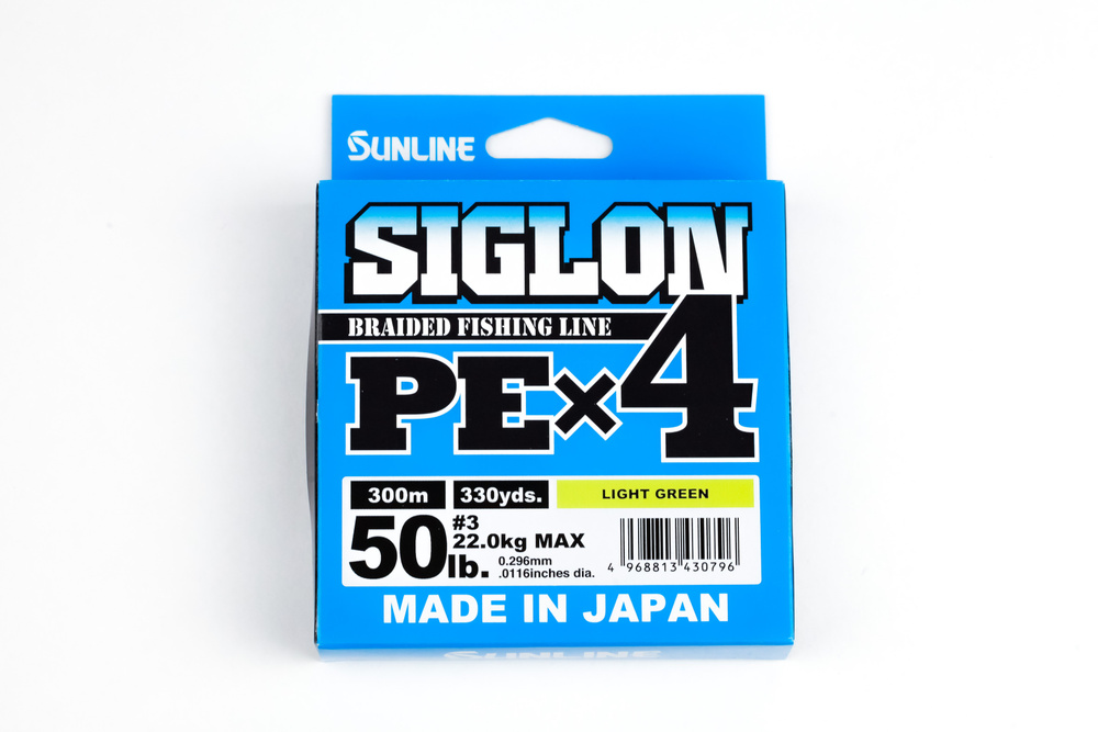 SUNLINE Плетеный шнур SIGLON PE х4 Светло-зеленый 300м. # 3,0 (0,29мм) 22 кг  #1