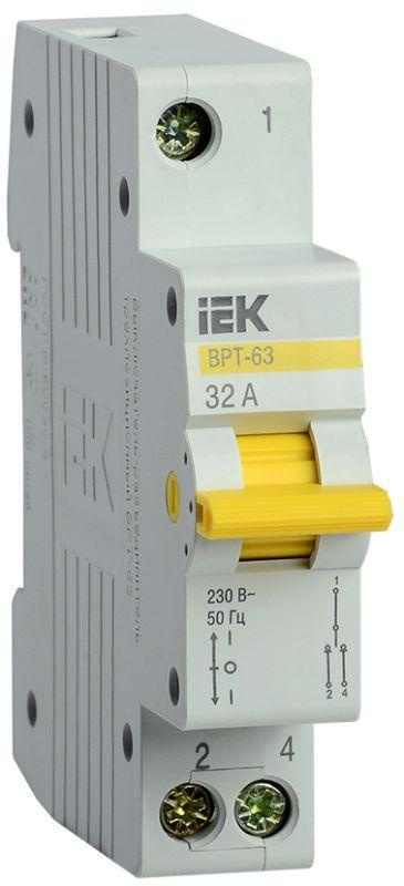 Выключатель-разъединитель трехпозиционный 1п ВРТ-63 32А IEK MPR10-1-032  #1
