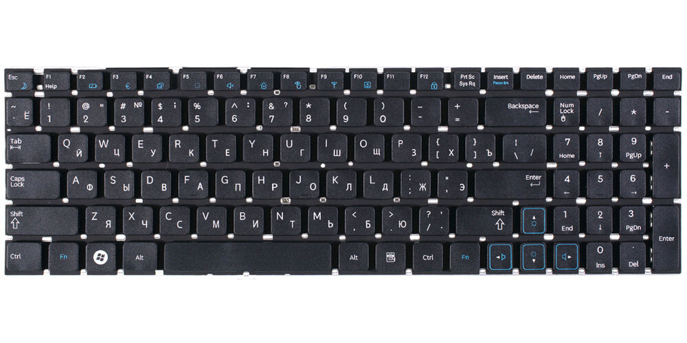 Клавиатура для Samsung RC530, Q530, QX510, RF510, SF511 черная #1