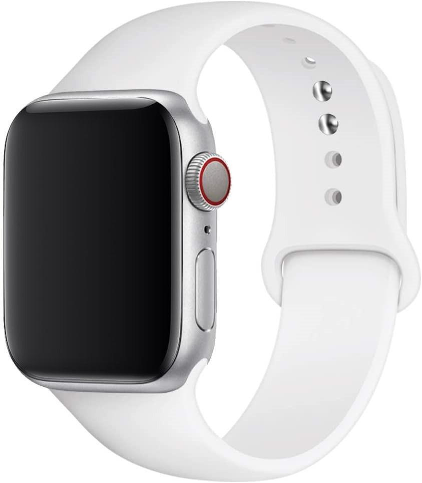 Ремешок силиконовый для Apple Watch 42-44 mm (для эпл вотч), белый  #1