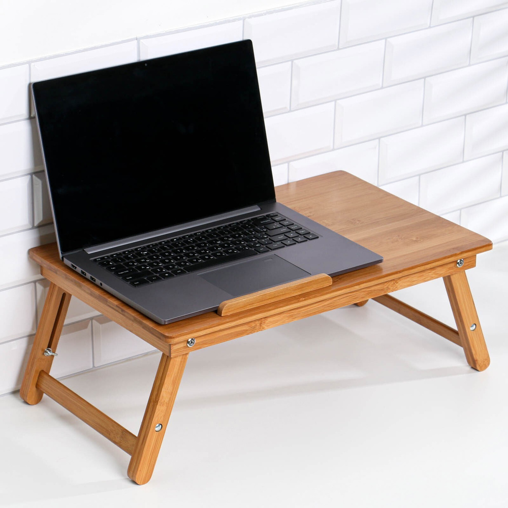 Столик для ноутбука складной, 22 см х 50 см, дерево #1