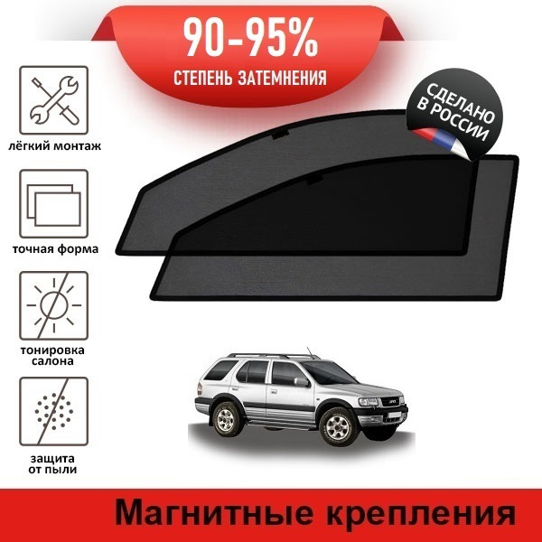 Каркасные шторки LATONIK PREMIUM на Opel Frontera (B) (1998-2001) джип 5d на передние двери на магнитах #1