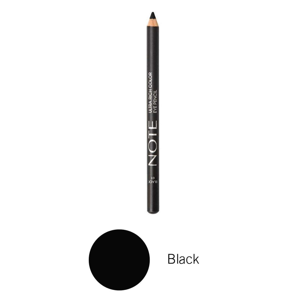 NOTE Карандаш для глаз насыщенного цвета ULTRA RICH COLOR EYE PENCIL (01 Black)  #1