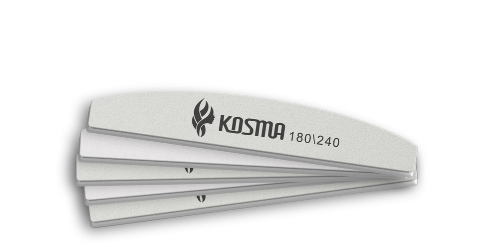 KOSMA Набор пилка-баф лодка большая белая 240 пилка/180 баф пластиковая основа 10 шт. в упаковке  #1