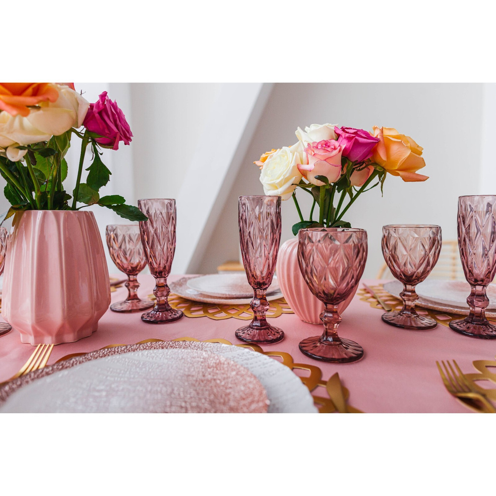 Набор бокалов для шампанского Magistro "Круиз", 160 мл, 7х20 см, 6 шт, цвет розовый  #1