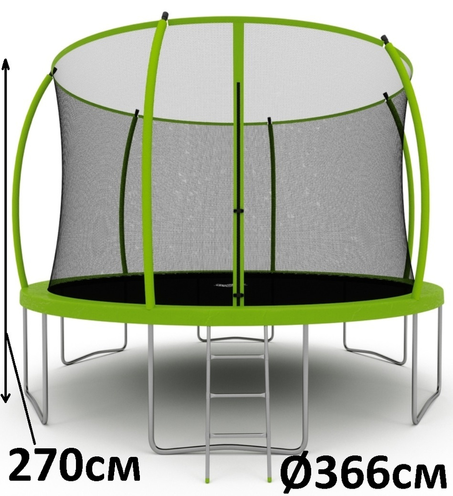 Батут Триумф Норд Триумфальный 366 см каркасный с защитной сеткой и лестницей / для детей и для взрослых #1