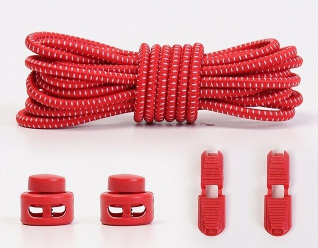 Шнурки спортивные резиновые, красные #1