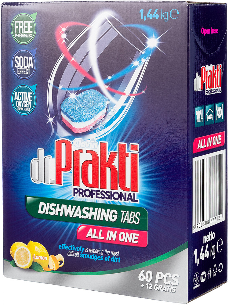 Таблетки для посудомоечных машин Clovin Dr Prakti Professional All in One 72 шт  #1