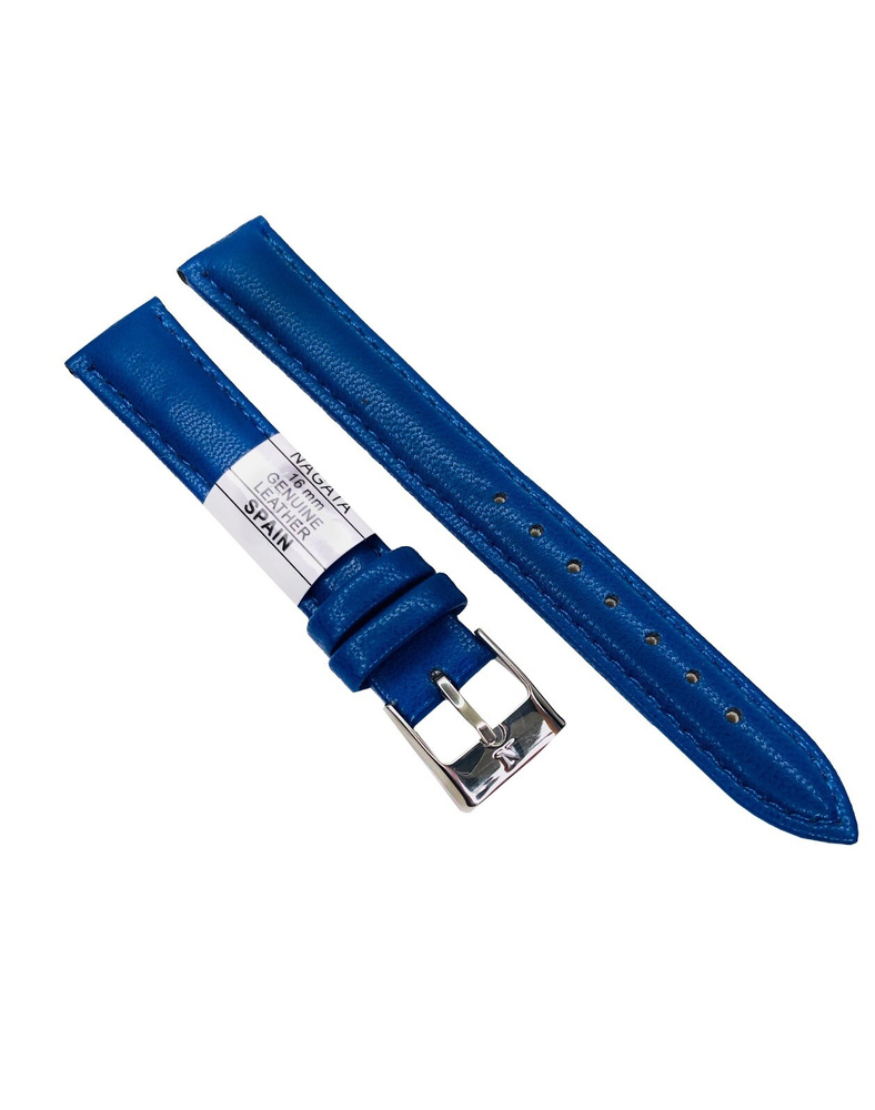 Ремешок для часов NAGATA кожаный 16 мм, синий #1