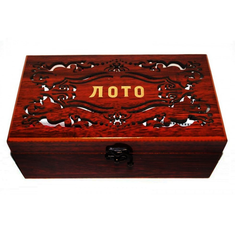 Настольная игра "Русское лото" в подарочной коробке. Лото в деревянной шкатулке - Настольная игра для #1