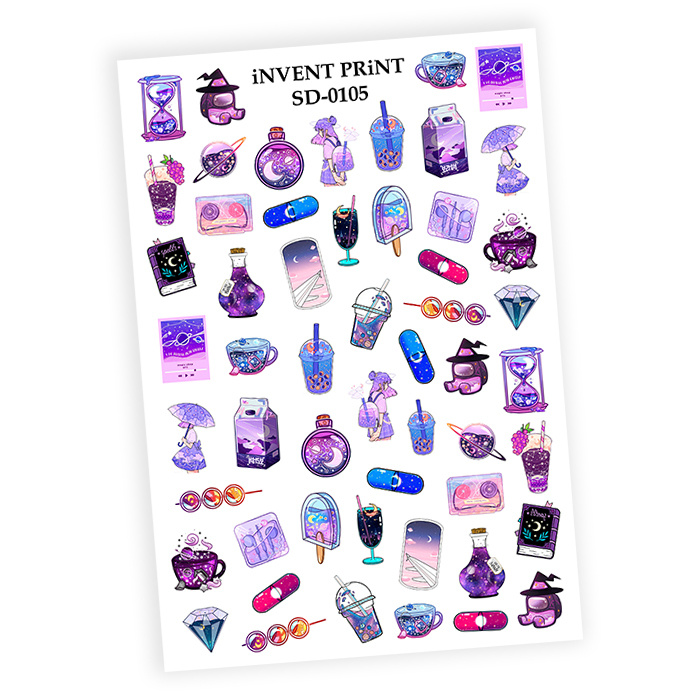 iNVENT PRiNT наклейки для ногтей, Pop Art, WSD-105 #1