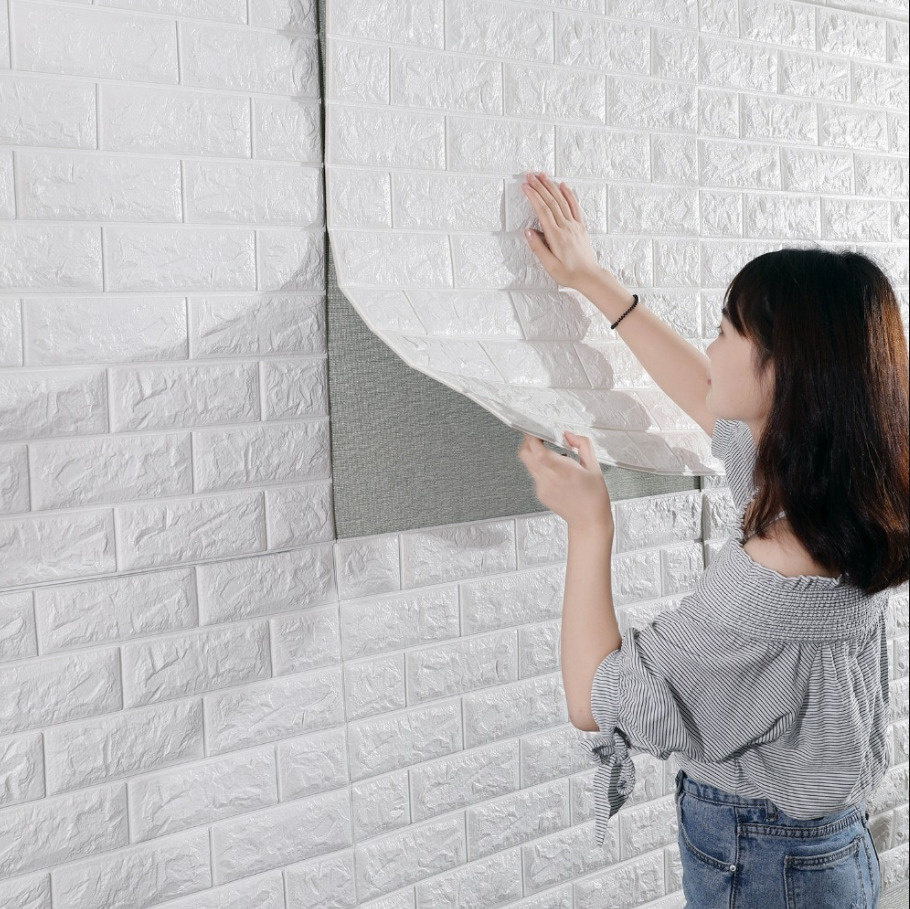 ATMT Обои Панель для стен декоративная (самоклеющаяся) мягкая 70х77 см "Белые", 25 шт 0.77 м, 0.77 м #1