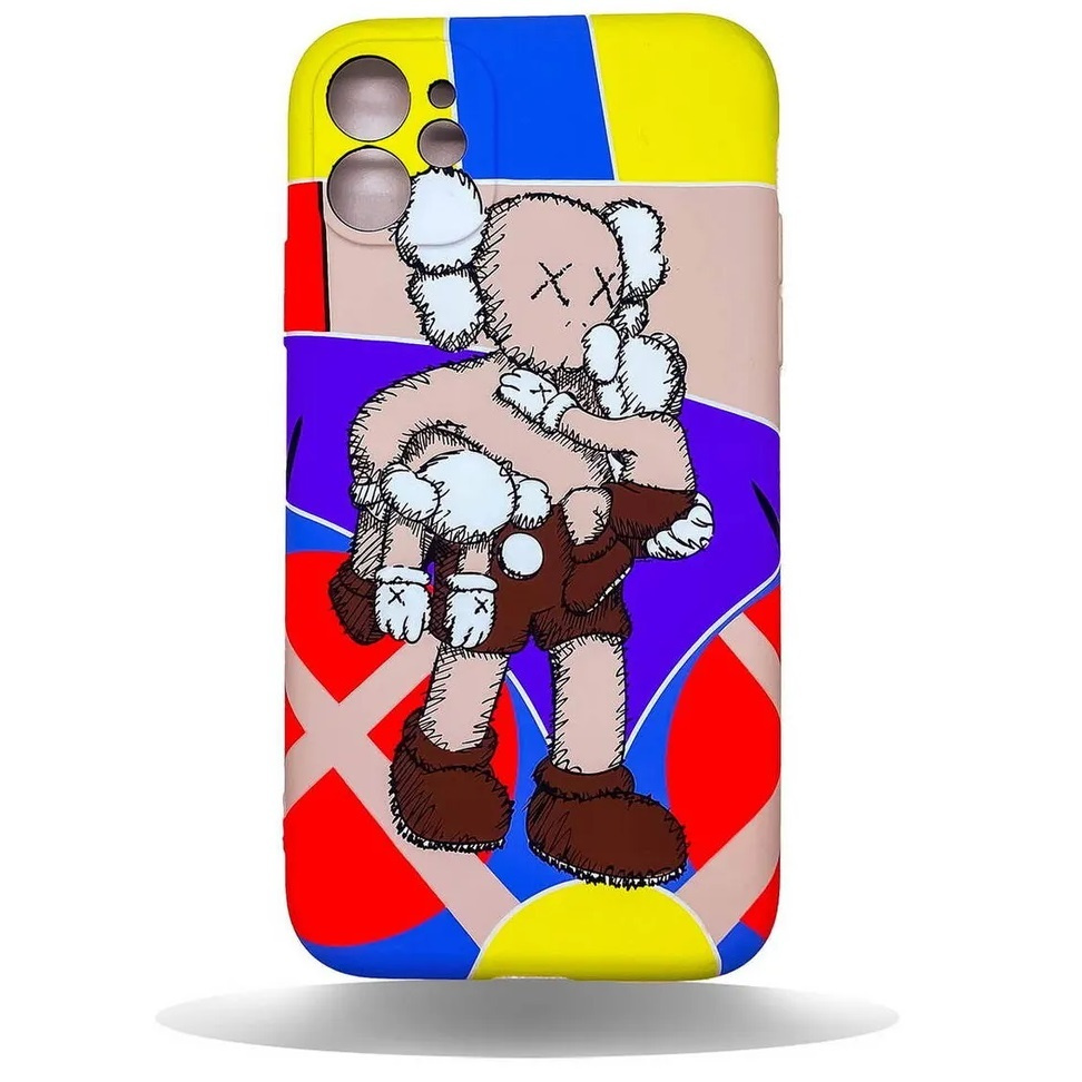 Светящийся чехол LUXO для смартфона Apple iPhone 12 mini / J 40 / от Kaws /  Накладка с флуоресцентным рисунком / Противоударный бампер / Защита камеры  телефона / Светится в темноте /