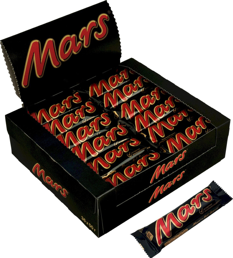 Шоколадный батончик Марс с карамельной нугой, 50г 36шт #1