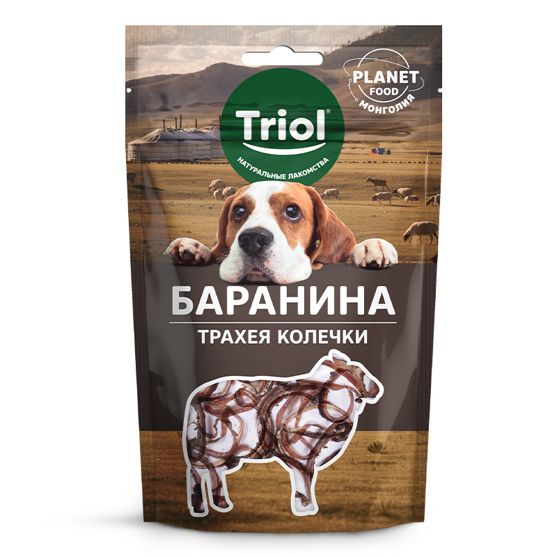 Triol Лакомство для собак PLANET FOOD "Трахея баранья в колечках", 25г, 3 упаковки  #1