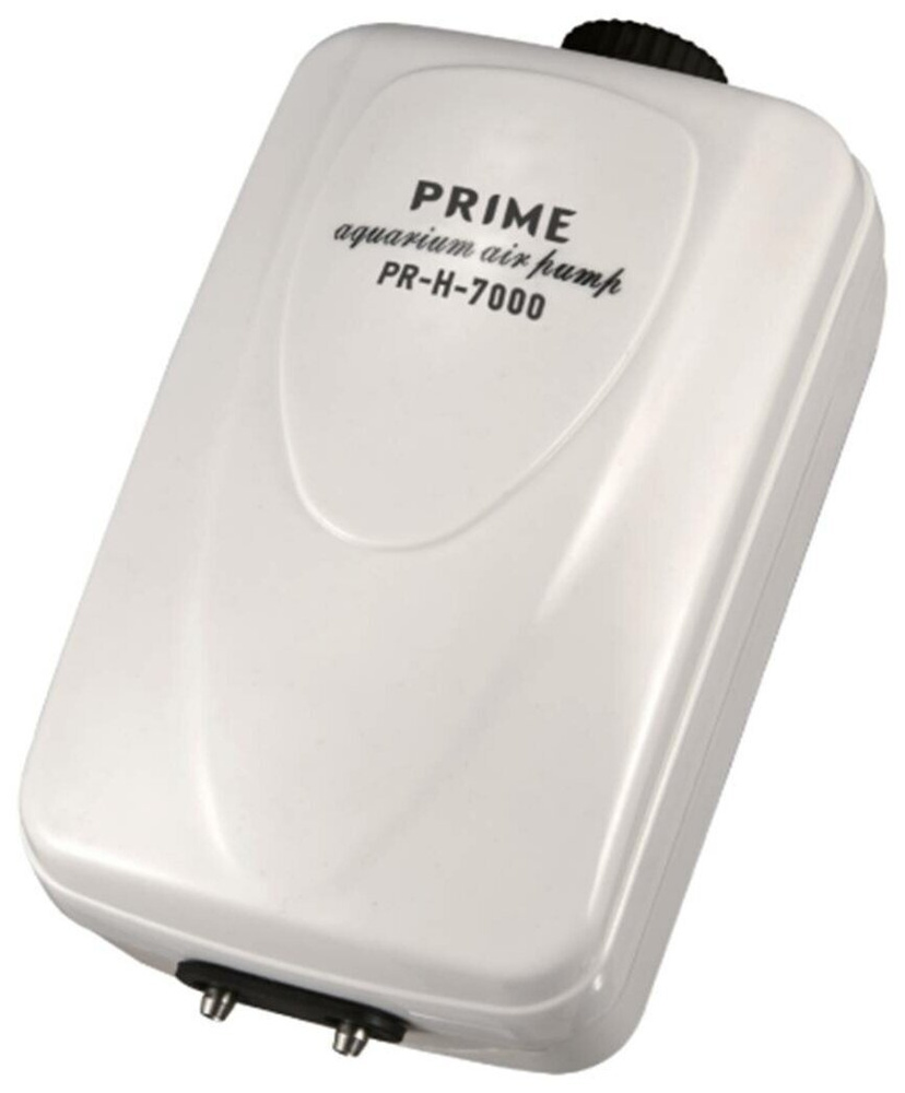 PRIME PR-H-7000 Компрессор двухканальный регулируемый, 10 Вт, 2*6 л/мин, глубина аквариума до 120 см, #1
