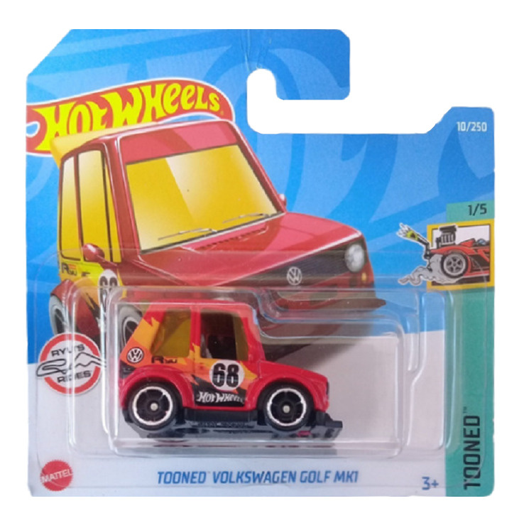 HCW71 Машинка металлическая игрушка Hot Wheels коллекционная модель TOONED VOLKSWAGEN GOLF MK1 красный/ #1