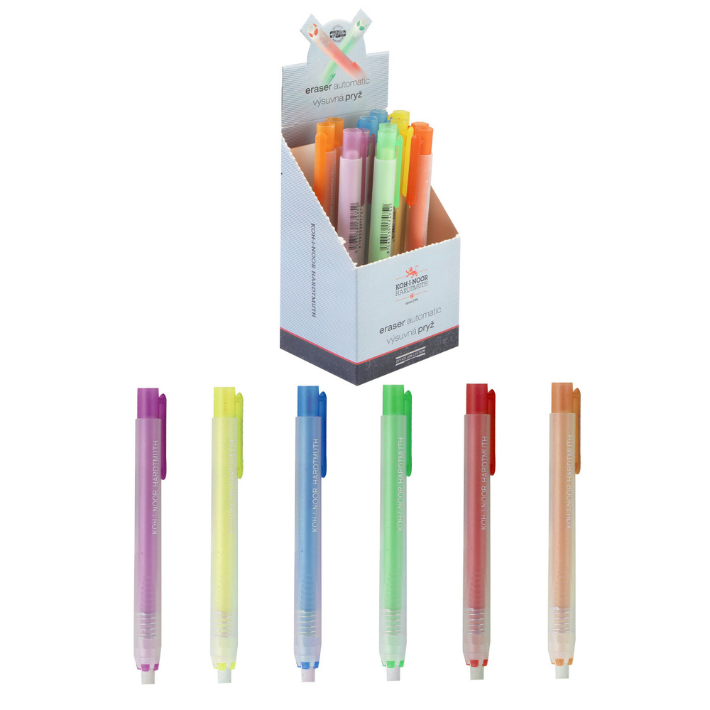 Ластик карандаш, 120*60*6 мм, каучук, держатель пластиковый, ассорти 6 видов Koh-i-noor - 1 штука  #1