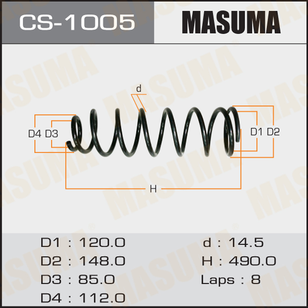 Пружина подвески Toyota Land Cruiser (J80) передняя Masuma #1