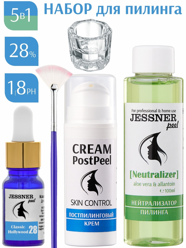 Trend Cosmetics Набор для пилинга 5в1: Пилинг Джесснера 28% 10мл, нейтрализатор, кисть, стакан, крем #1
