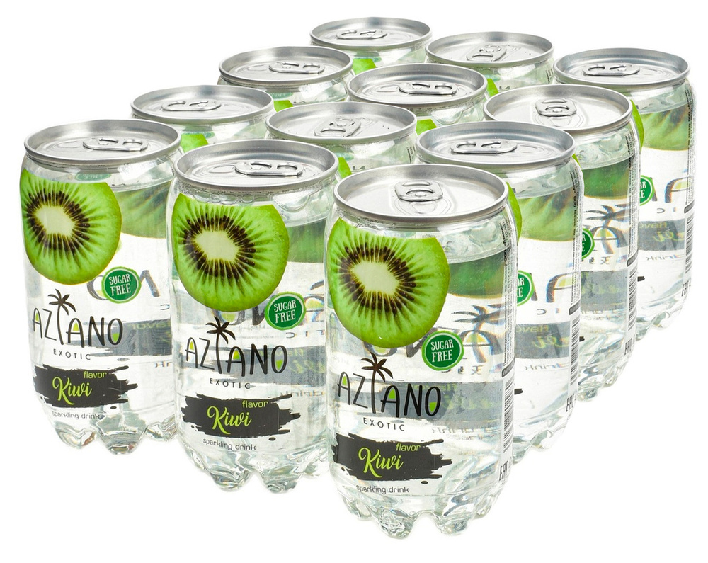 Газированный напиток Aziano Kiwi (Азиано Киви) 0,35л х 12шт #1