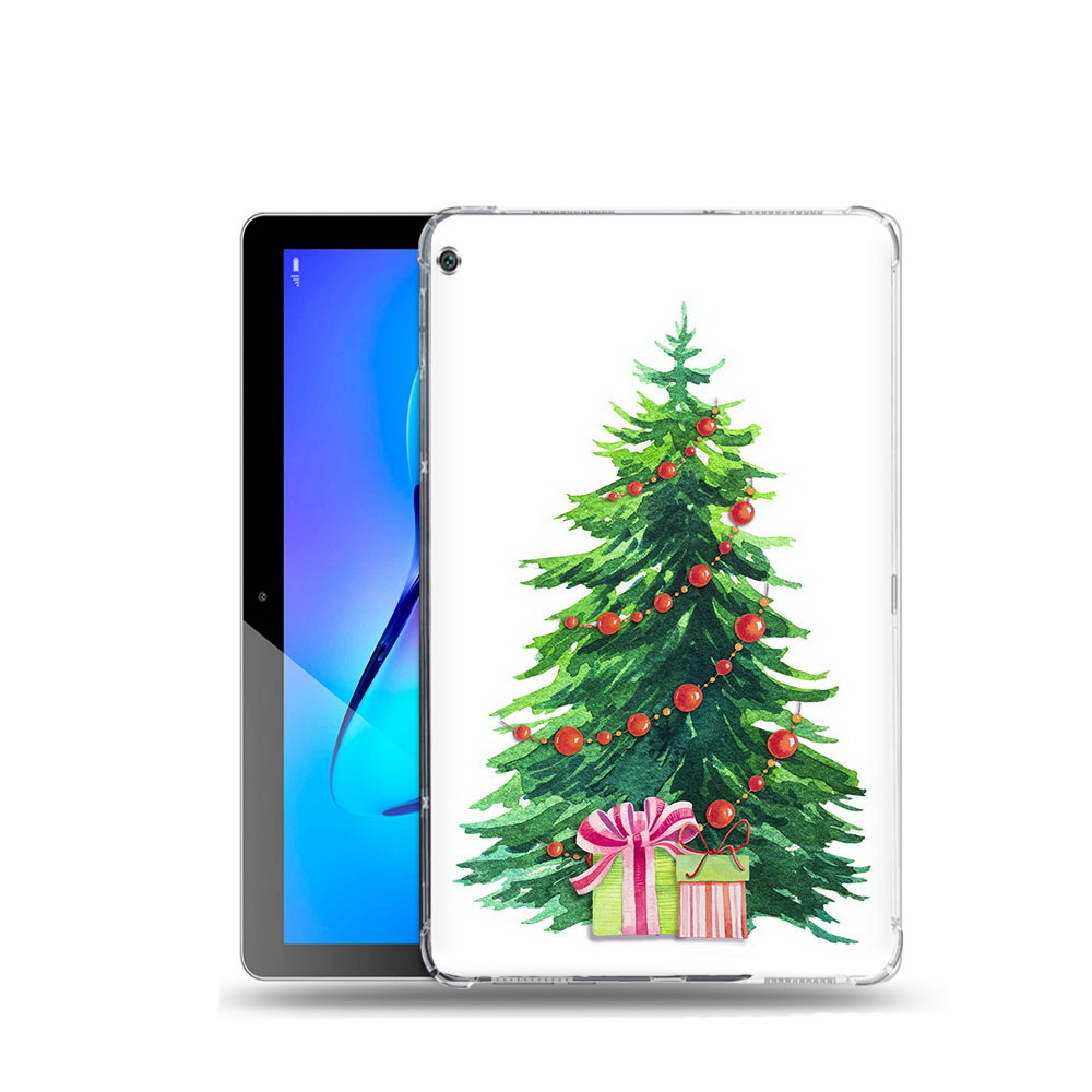 Чехол задняя-панель-накладка-бампер MyPads Елка новогодняя с подарками акварель для Huawei MediaPad M3 #1
