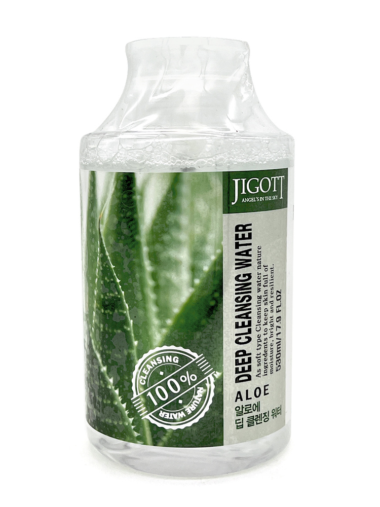 Jigott Deep Cleansing Water Aloe Глубоко очищающая вода с Экстрактом Алоэ для лица, жидкость для снятия #1